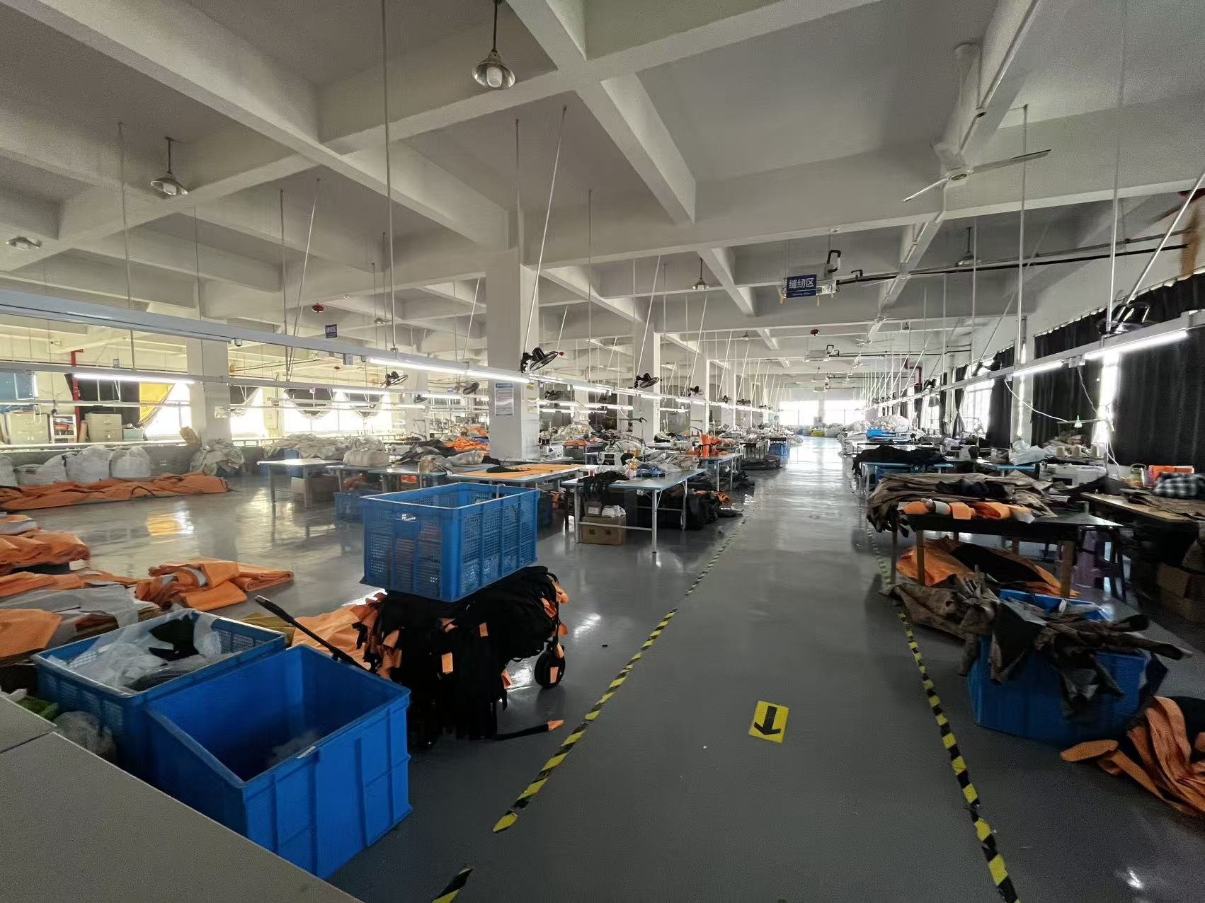 Sewing production floor